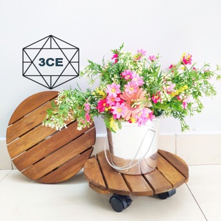 [3CE] Combo 5 ĐẾ LÓT CHẬU CÂY CHẬU HOA-ĐẾ GỖ LÓT CHẬU-ĐẾ LÓT CHẬU CÂY CÓ BÁNH XE-ĐẾ GỖ ĐỂ CHẬU-MIẾNG GỖ LÓT CHẬU