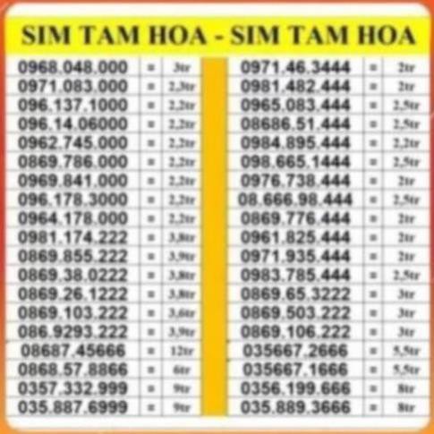 SIM TAM HOA 999 888 777 666 VIETTEL TRẢ TRƯỚC