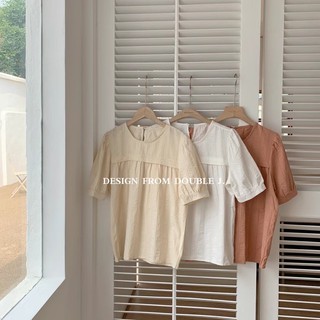 Áo thô boi đũi cộc tay,áo kiểu vintage tay ngắn quảng châu