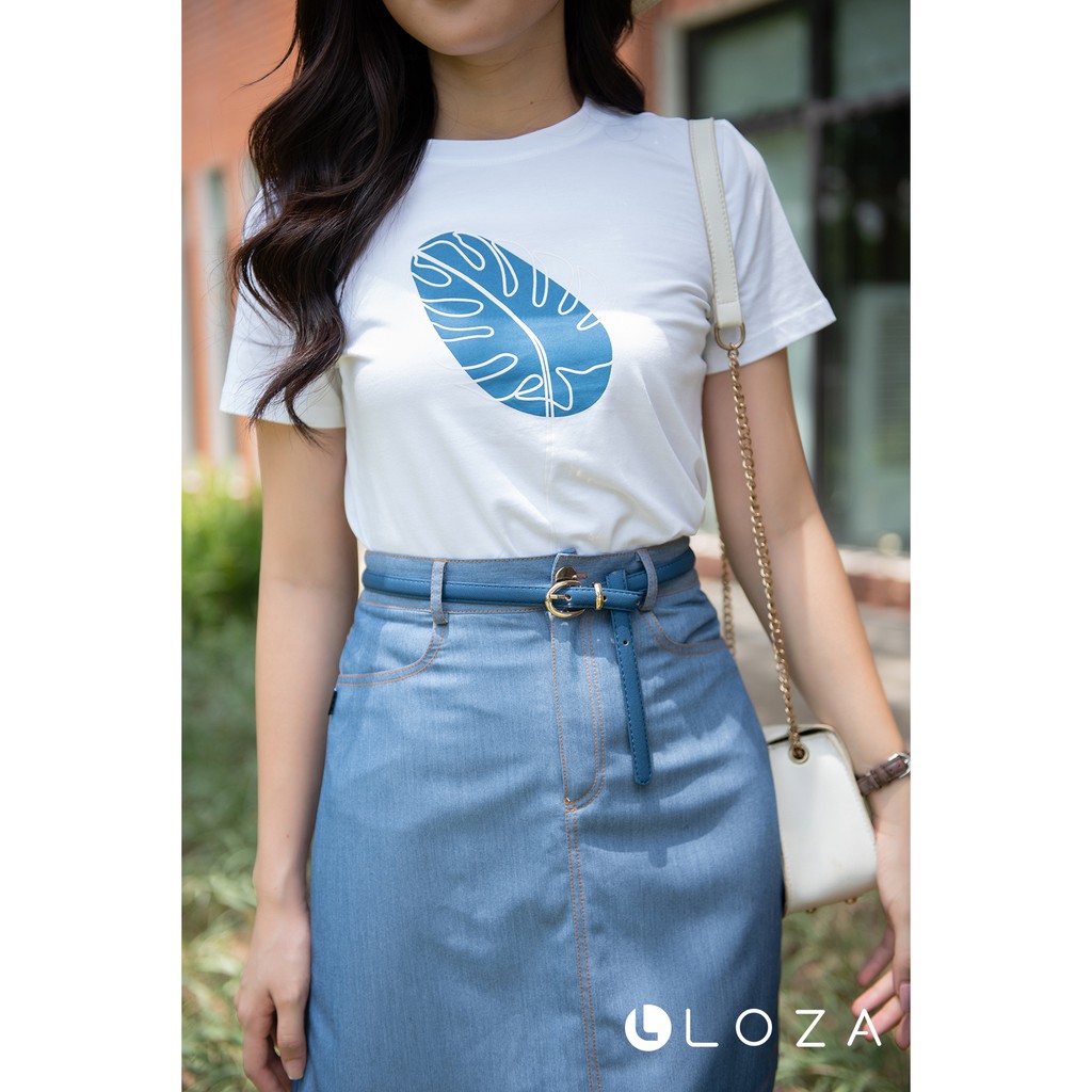 [Mã WAMALLR1 giảm 15% tối đa 30k đơn 99K] Áo phông nữ in hình lá LOZA PT5035 | BigBuy360 - bigbuy360.vn