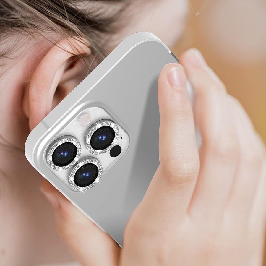 Miếng dán đính đá bảo vệ ống kính camera cho điện thoại iPhone 13 Pro Max / 14 Pro Max / 13 Pro / 13 Mini / 12 / 11 Pro Max
