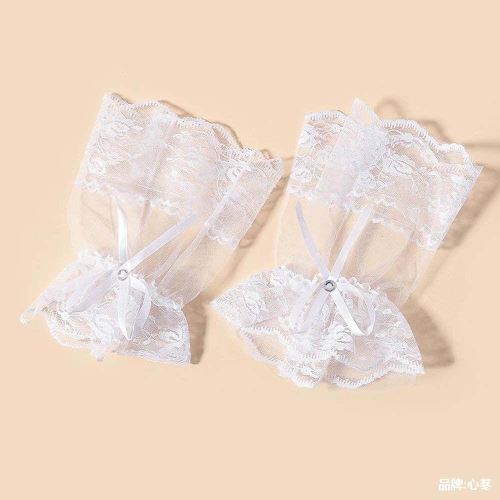 Qqmall Găng Tay Lolita Thắt Nơ Cổ Tay Hóa Trang Ngọt Ngào Cho Nữ