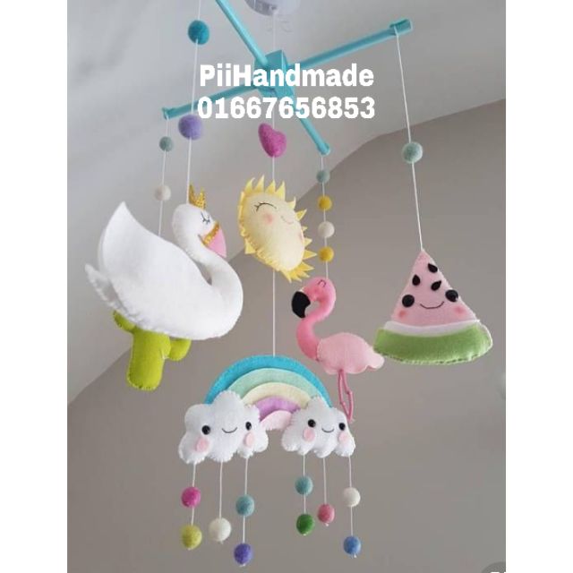 TREO NÔI CHO BÉ YÊU HANDMADE VẢI NỈ 035 - KHUNG TREO NÔI - ĐỒ TREO NÔI