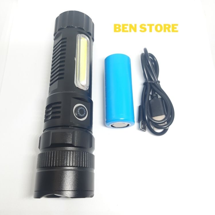 Đèn pin siêu sáng cầm tay 26650 chip led P70 sạc type c
