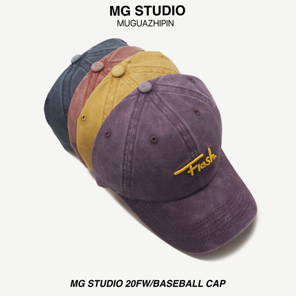 Mũ bóng chày MG STUDIO thêu hoạ tiết “Flash” nổi phong cách bạt màu độc đáo