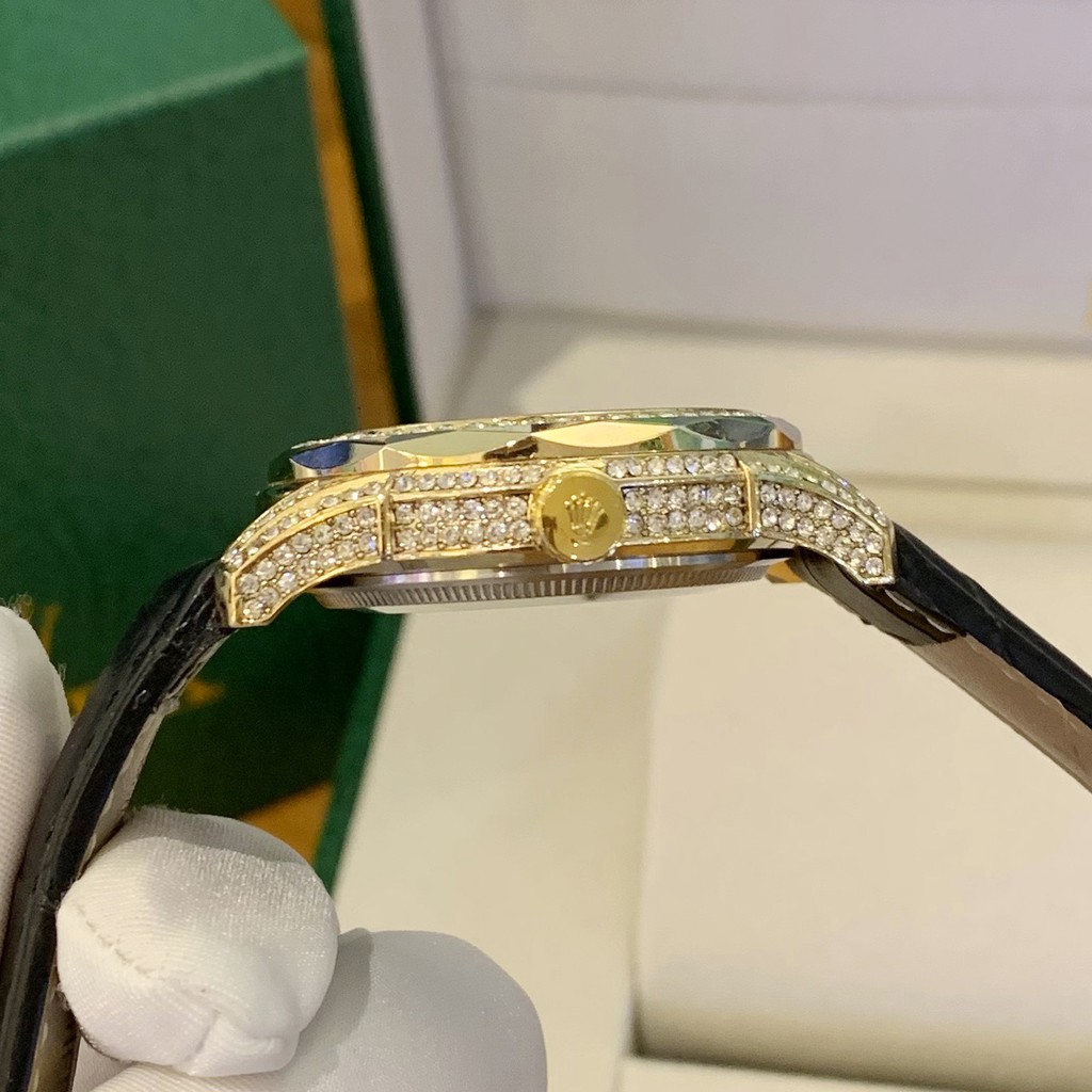 [Fullboxx 1:1] Đồng hồ nam Rolex đính đá  full diamond dây da - bảo hành 12 tháng Shop450 | BigBuy360 - bigbuy360.vn