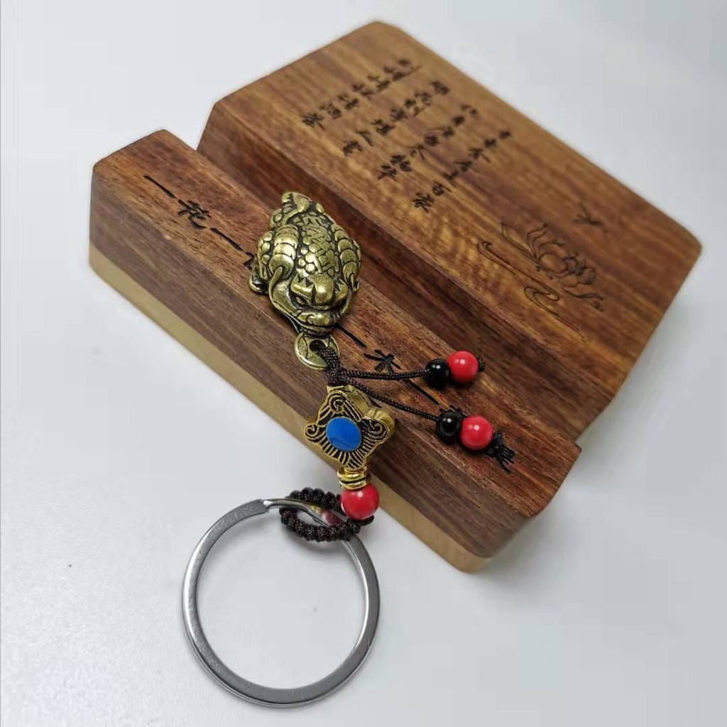 Móc khóa phong thủy đồng thau Thiềm thừ  Hút tài lộc