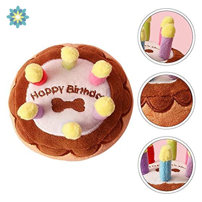 Đồ Chơi Nhồi Bông Hình Bánh Kem Sinh Nhật Dễ Thương Cho Cún Cưng