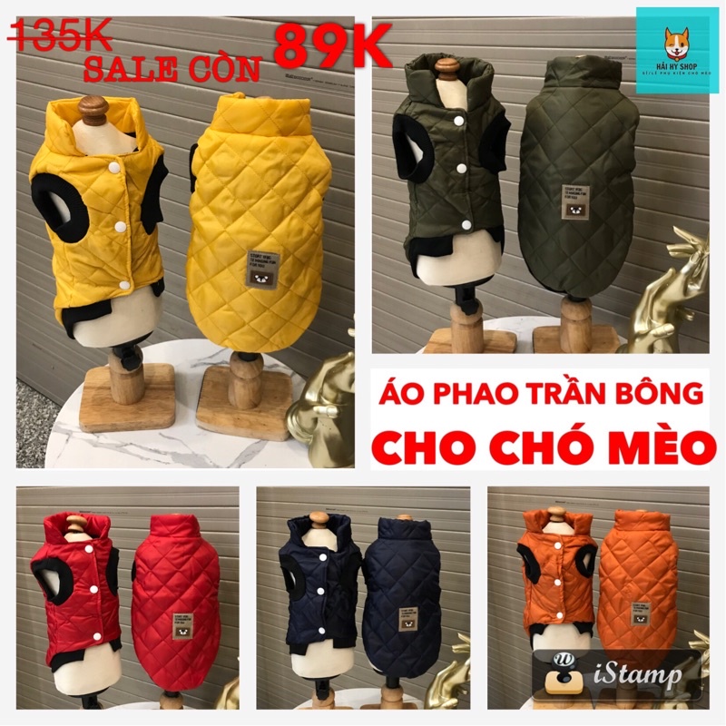 Áo PHAO SIÊU ẤM cho chó/mèo - Có size từ 1kg đến 50kg