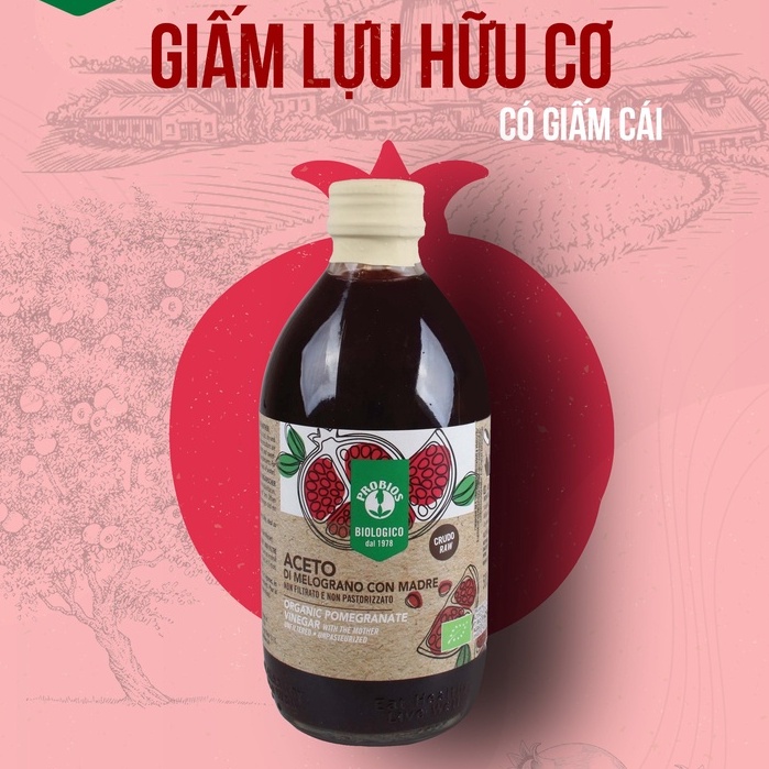 Giấm Lựu Hữu Cơ PROBIOS - HÀNG Ý