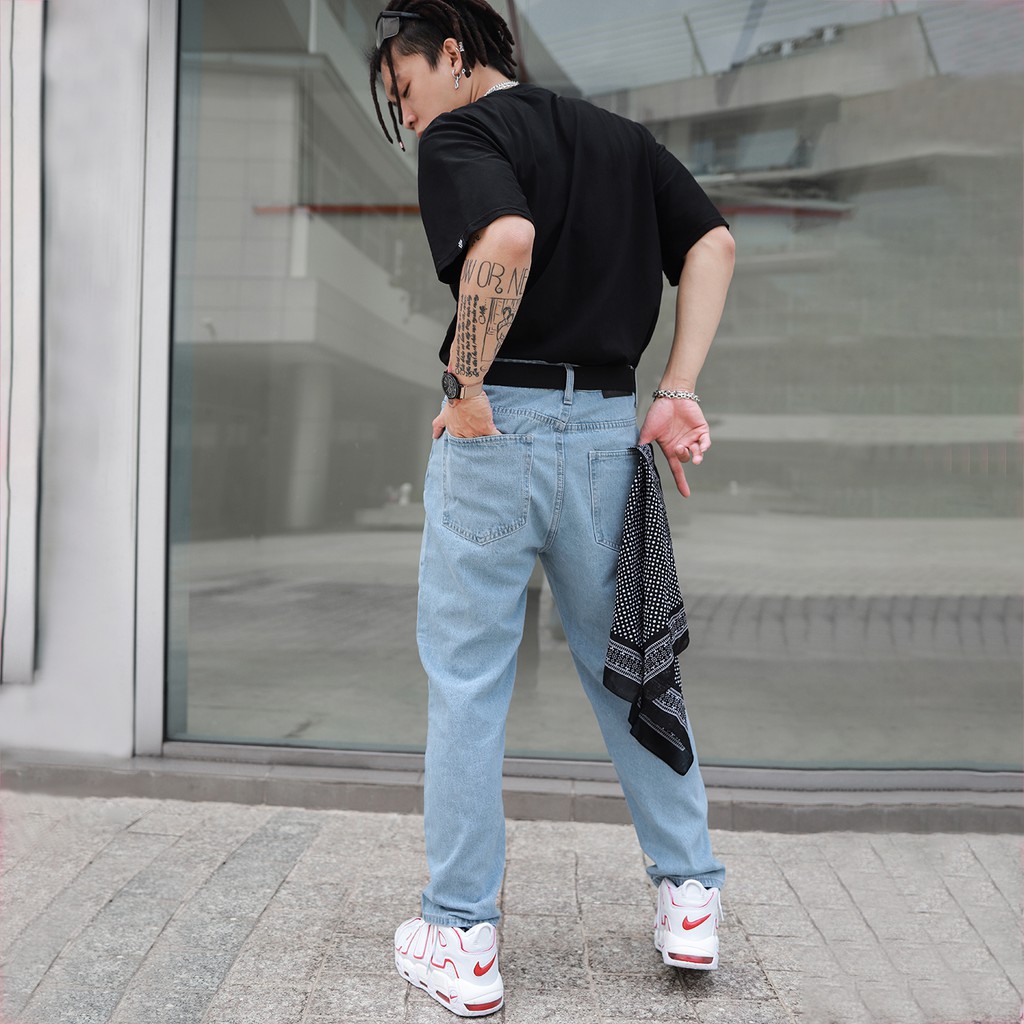 Quần Baggy Trơn Ống Suông Đứng - Chất Vải Jeans Cao Cấp Mềm Mịn - Unisex Nam Nữ Hot Trend Dễ Phối Đồ - Màu Xanh Nhạt 2 | BigBuy360 - bigbuy360.vn