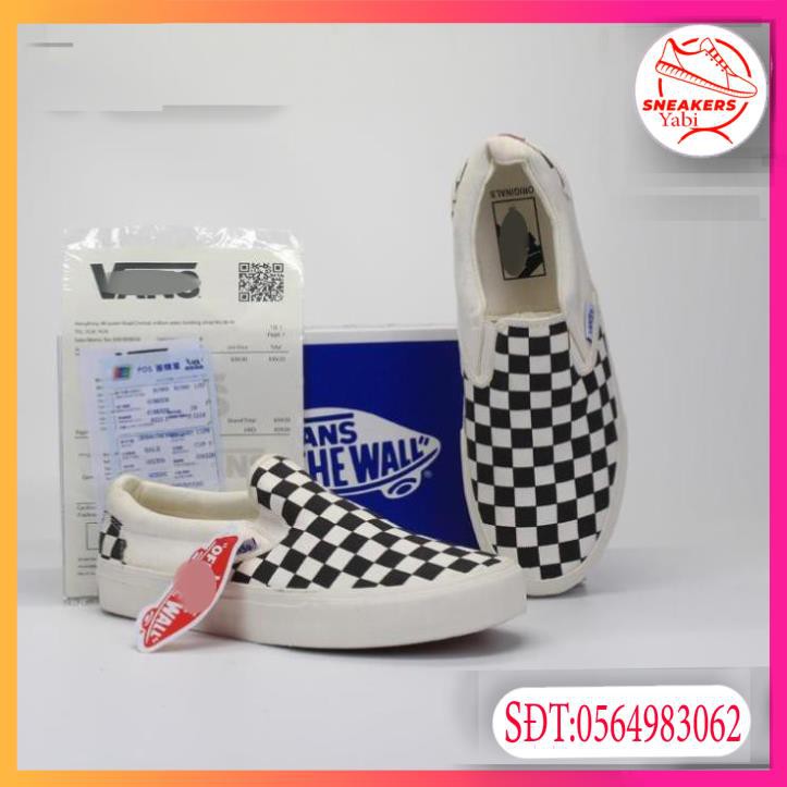 💥FREE SHIP-HÀNG QUẢNG CHÂU💥giày sneaker  thể thao van caro trắng đen slipion full box -Yabi