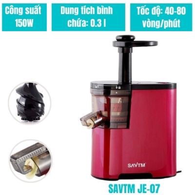 MÁY ÉP CHẬM ÉP TRÁI CÂY SATVM JE07/ HONGXIN RH311 VẮT KIỆT BÃ [BẢO HÀNH 6 THÁNG]