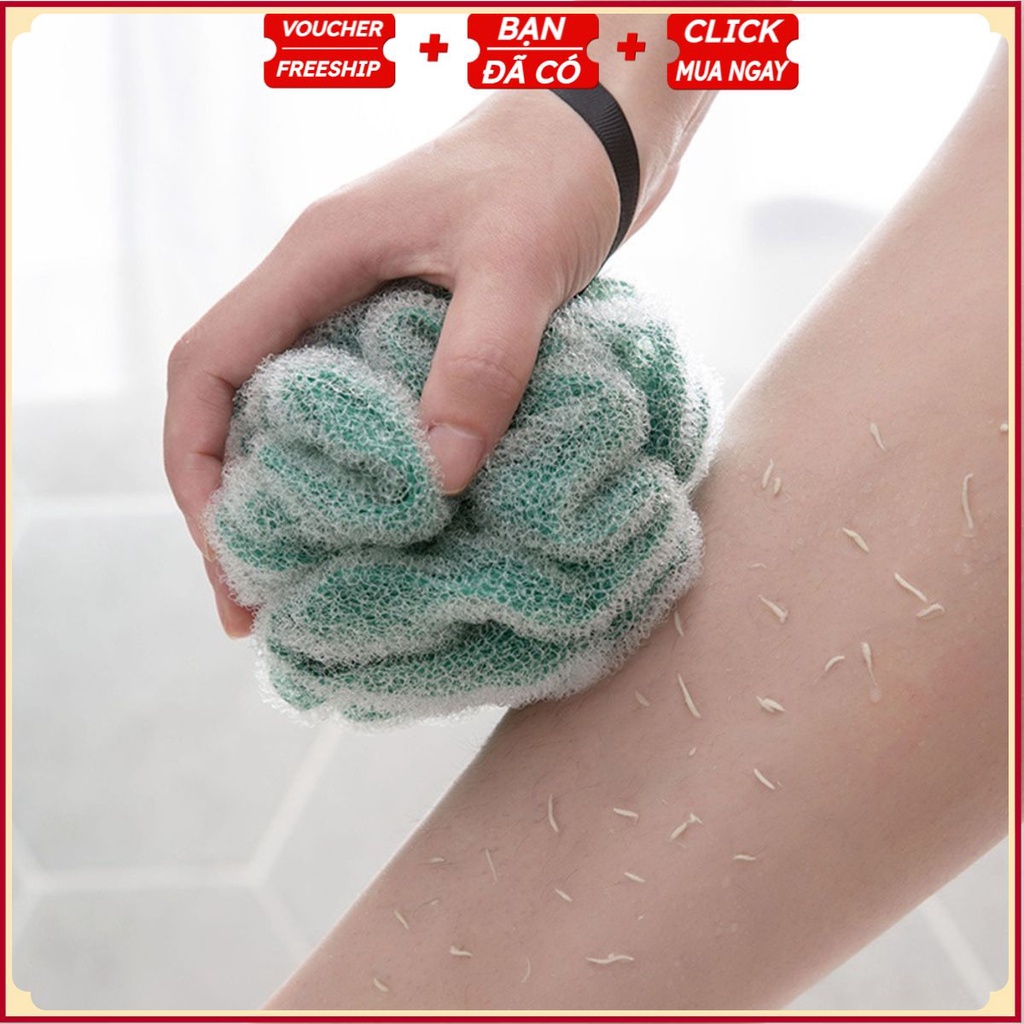 #Bông Tắm Tròn Cao Cấp 2 Màu - Siêu Tạo Bọt Kì Cọ Tẩy Da Chết