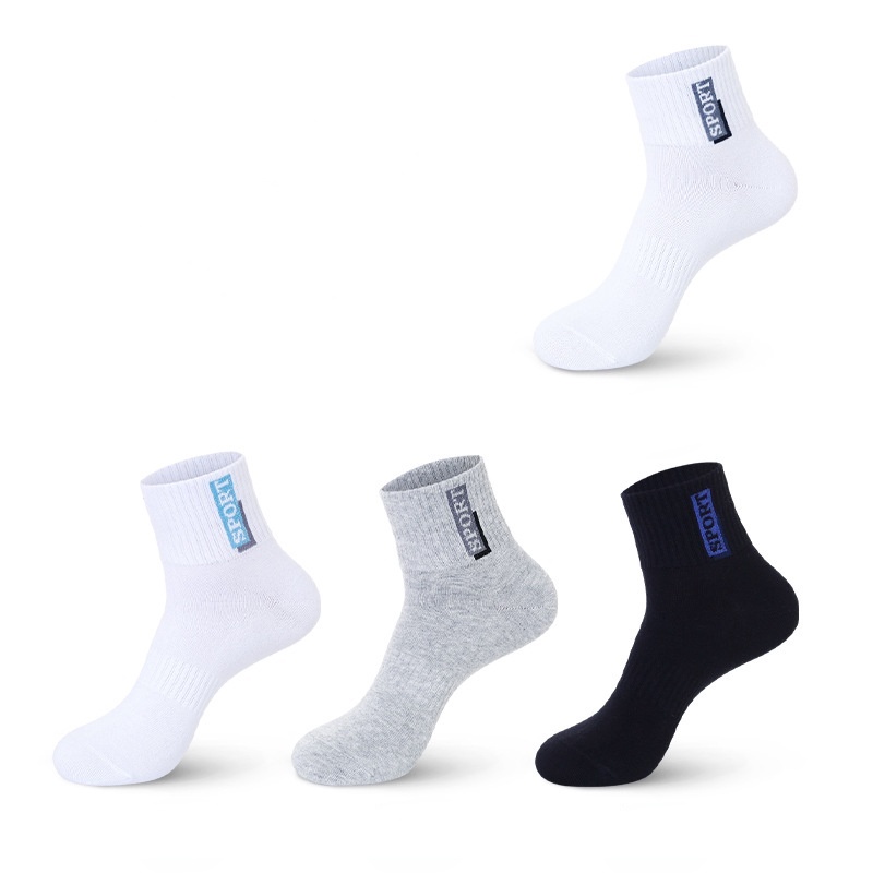 Vớ cotton thể thao cổ cao thấm hút mồ hôi không mùi cho nam