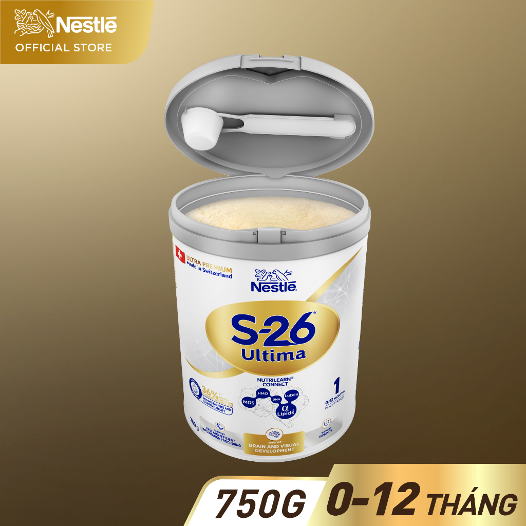 Sữa Bột Nestlé S-26 ULTIMA 1 (S26) 750G từ Thụy Sỹ với hợp chất NUTRILEARN® CONNECT chứa Sphingomyelin và DHA