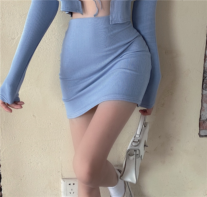 DUNEA Set trang phục áo ống áo khoác và chân váy dệt kim thời trang quyến rũ dành cho nữ