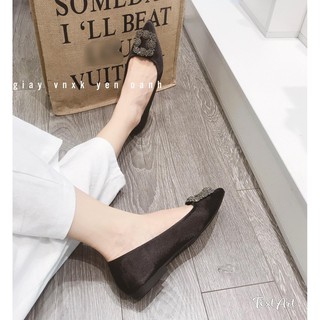 Giày Bệt Nơ Đá Lụa MANOLO