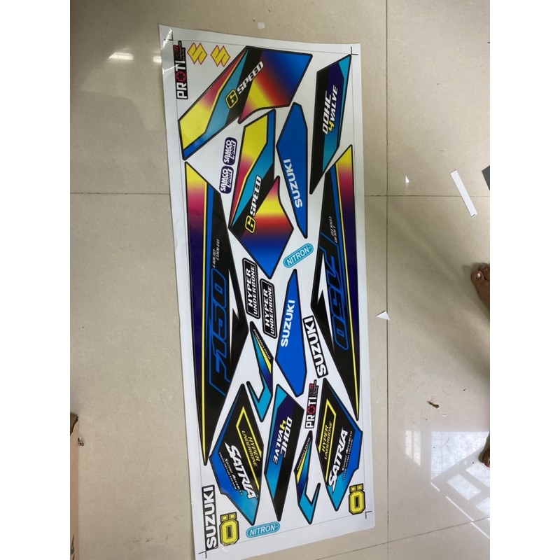 ( Quí khách vui lòng mang ra tiệm cho thợ dán ) Tem satria fi 7 màu