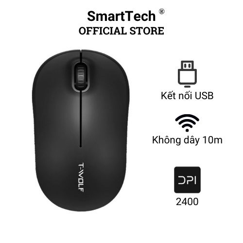 Chuột không dây TW Q2 2.4GHz+Kèm Pin+Tặng Giá Đỡ Điện Thoại S2