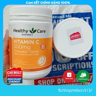 [TEM CHEMIST] Viên nhai Healthy Care Vitamin C 500mg 500 viên (Date mới nhất)