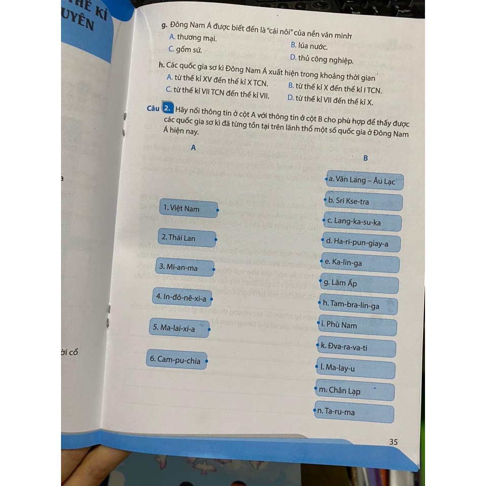Sách - Vở bài tập lịch sử và địa lí 6 phần lịch sử