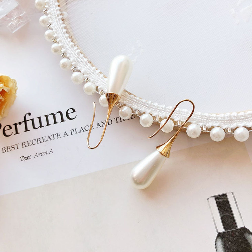 Cặp Bông Tai Giọt Nước Đính Ngọc Trai Giả Thời Trang Nữ