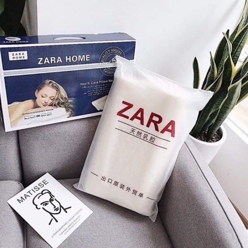 Gối cao su non zara nhập khẩu 100% cao su non , Gối cao su zara chống mỏi vai gáy kích thước 30x50cm ( 1 chiếc )