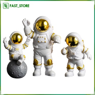 Set 3 Mô Hình Tượng Phi Hành Gia / Tàu Vũ Trụ Độc Đáo Cho Bé