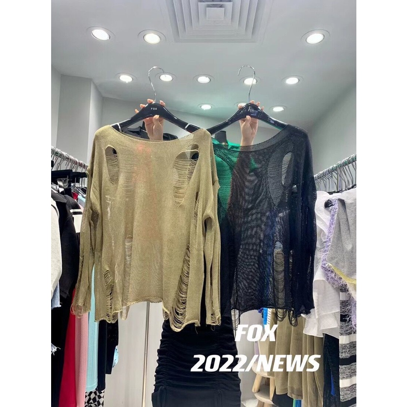 Bán Chạy!F &amp; X Áo Khoác Chống Nắng Dệt Kim Mỏng Dáng Rộng Khoét Lỗ Rỗng Màu Trơn Thời Trang Mùa Hè Cho Nữ