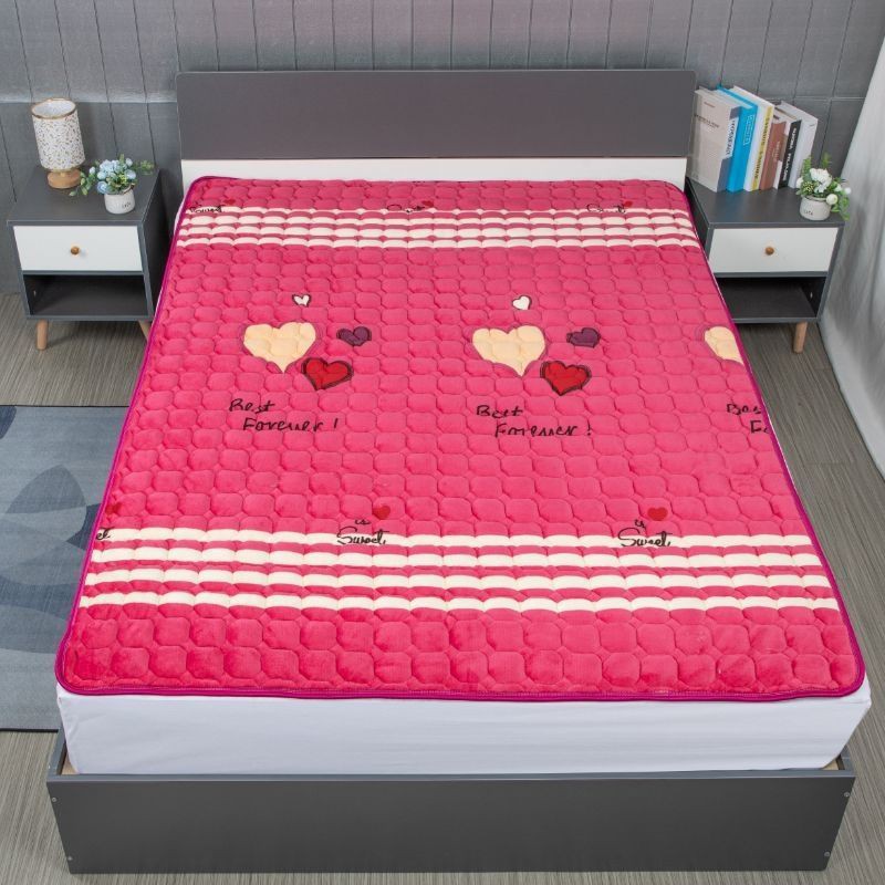 Nệm trải giường đơn/đôi bằng flannel 0.9m 1.2m