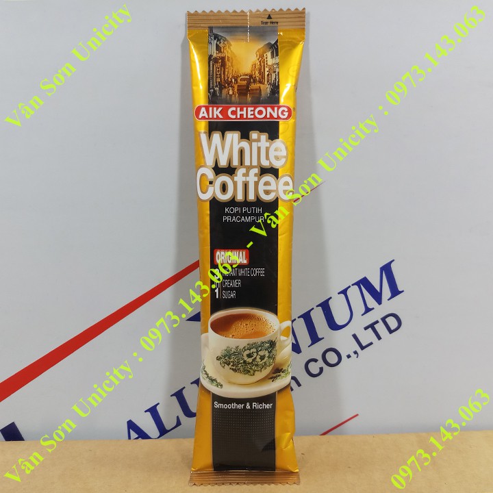 Combo 11 gói nhỏ Trà Sữa và Cà Phê Trắng Aik Cheong - White Coffee, Teh Tarik