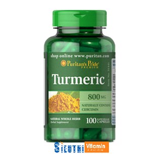 [CHÍNH HÃNG] Chống oxy hóa - đau dạ dày - viêm khớp- tinh chất nghệ Turmeric 800mg 100 viên Puritan's Pride