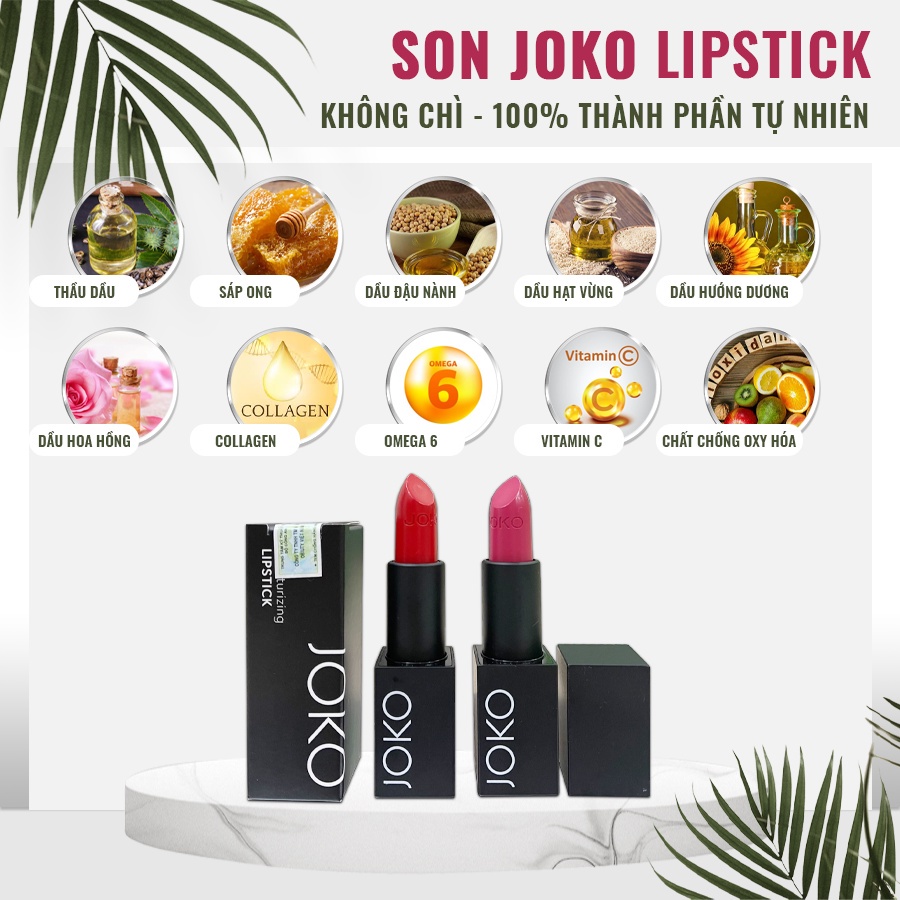 Son thỏi Joko - Son lì không trôi dưỡng bóng chính hãng DP49 hồng cánh sen