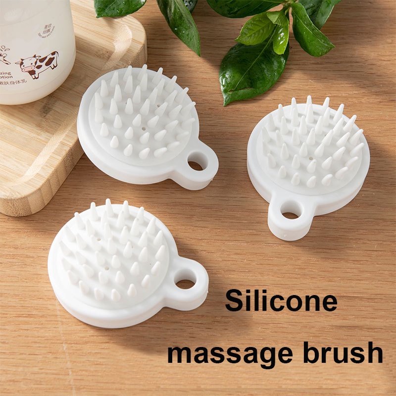 Bàn chải silicon mềm mát xa da đầu khi tắm