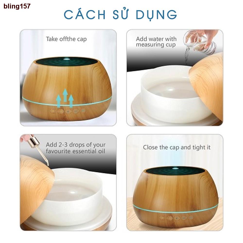 ◕◎❅bling157Máy xông tinh dầu có loa tích hợp Bluetooth 1000ml Siêu Âm phun sương tạo ẩm,khuếch tán hương thơm có điều kh
