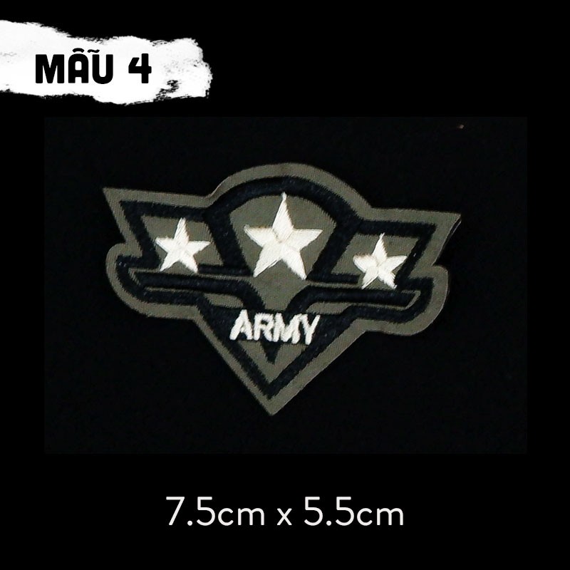Sticker vải ủi/ Patch vải ủi lên quần áo biểu tượng quân đội, Army, Veteran ủi lên quần áo, balo,...