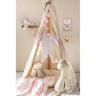 Bodysuit Newborn trắng hồng nhạt Nous