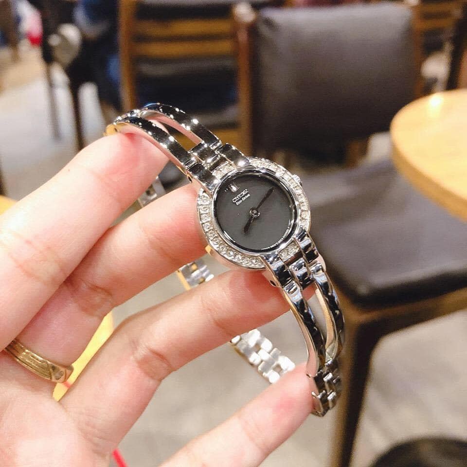 Đồng Hồ Nữ Citizen EW9990-54EXG dây bạc mặt đen Eco-Drive
