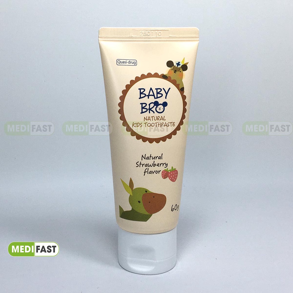 Kem đánh răng dược liệu cho bé Baby Bro Tuýp 60g - cho trẻ em từ 6 tháng khi có răng sữa - Tiêu chuẩn Châu Âu