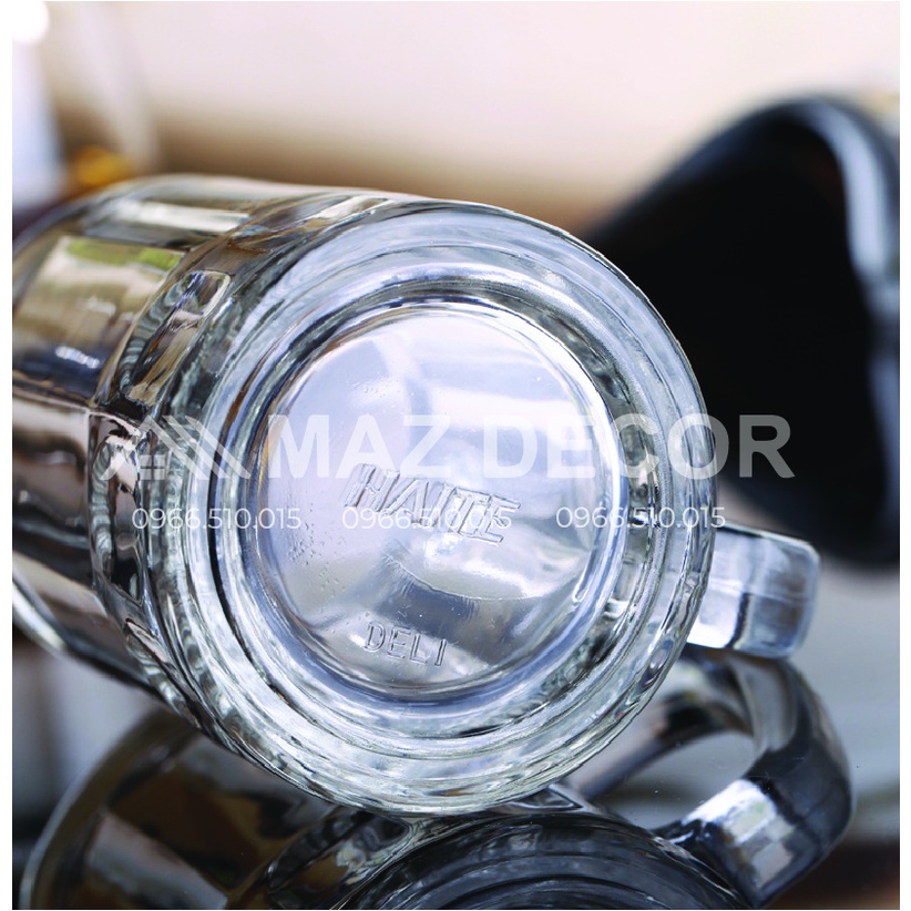 CỐC LY THỦY TINH CÓ QUAI TAY CẦM UỐNG BIA ZB-18 DÀY DẶN 400ML