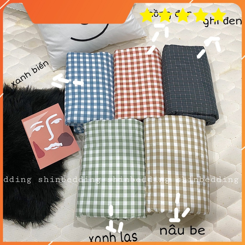 Set Chăn Ga Caro Cotton Poly 5 Mẫu Cực Chất