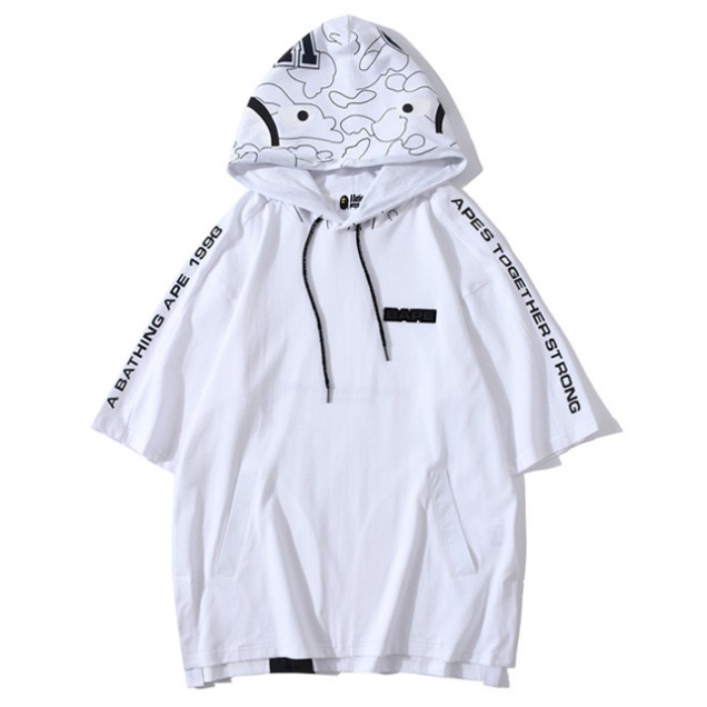 BAPE Áo Hoodie In Hình Cá Mập Phản Quang Cá Tính Cho Nam Và Nữ