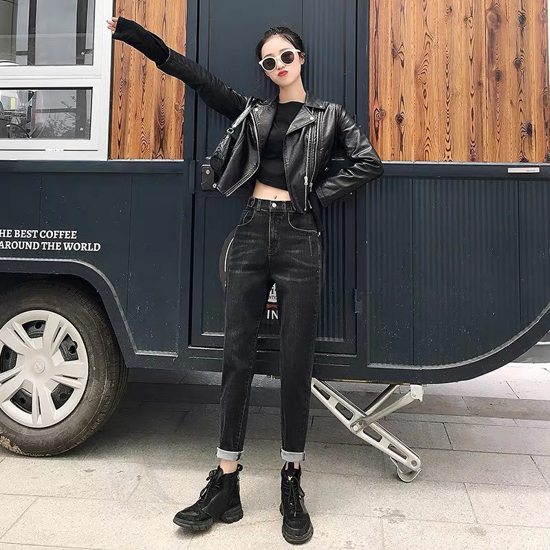 [SIZE ĐẠI 60kg~90kg] Quần jean dài BIGSIZE lưng cao tua lai, vải dày dặn co dãn mạnh, màu xám chuột đậm 3051