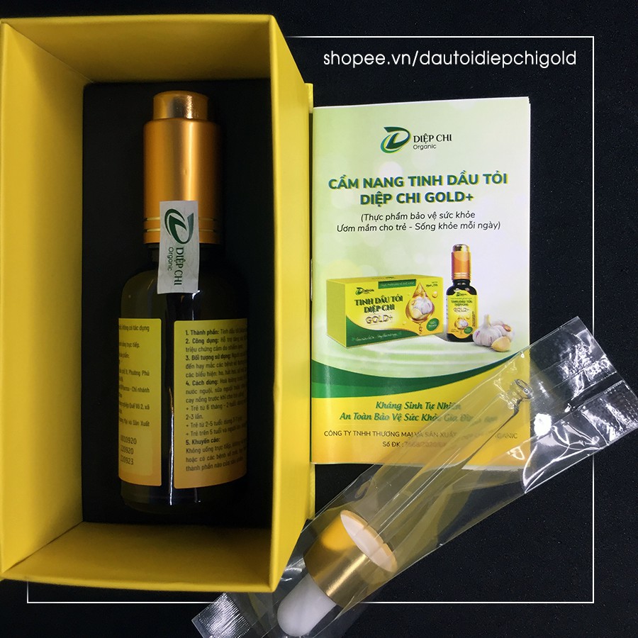 Dầu Tỏi Diệp Chi - Tinh Dầu Tỏi Diệp Chi Gold + (Chính Hãng, Tặng dầu tràm)