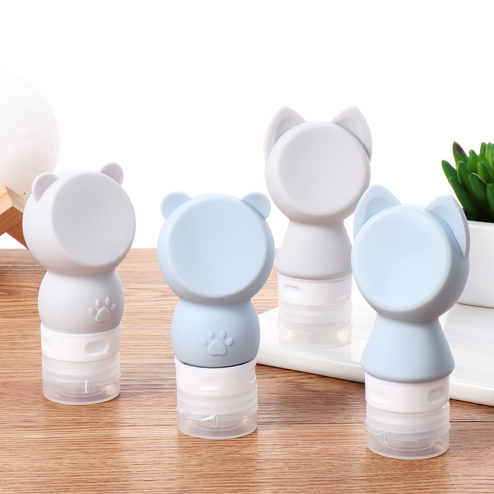Lọ Rỗng Đựng Dầu Gội/Mỹ Phẩm Bằng Silicon Họa Tiết Hoạt Hình Dễ Thương