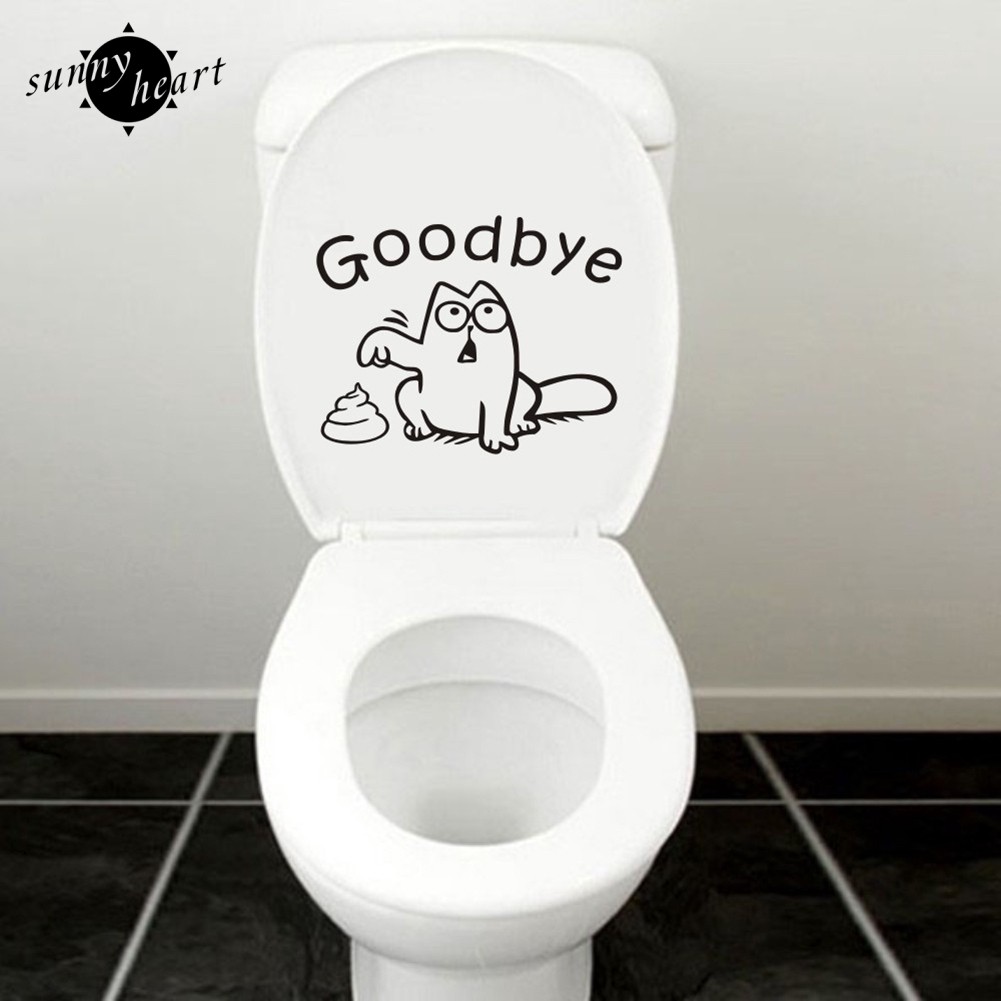 Sticker dán tường họa tiết hình chữ BYE dùng trong trang trí phòng tắm