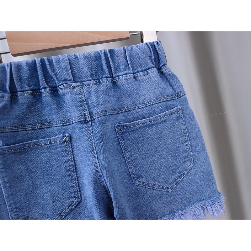 Quần short denim In Họa Tiết Hoa Phong Cách Hàn Quốc Thời Trang Mùa Hè Cho Bé Gái 1-6 Tuổi