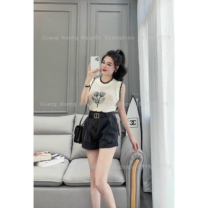 Sale!!! Áo Lưới Cổ Ren Hoa Tuy Lip