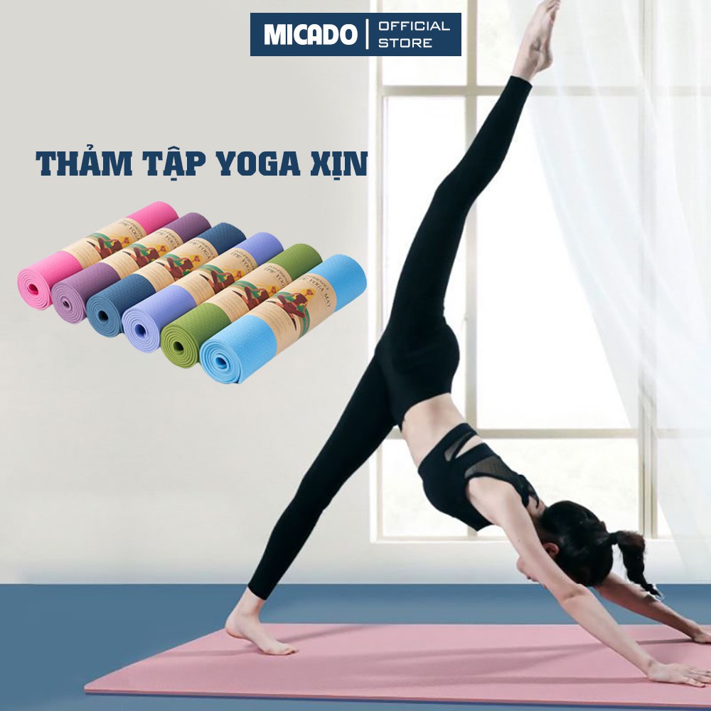 Thảm tập yoga TPE cao cấp 2 lớp chống trơn loại đẹp Micado